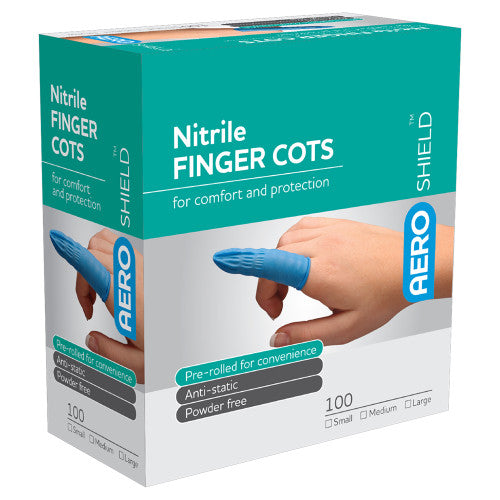 AeroShield Small Nitrile Finger Cots Box/100