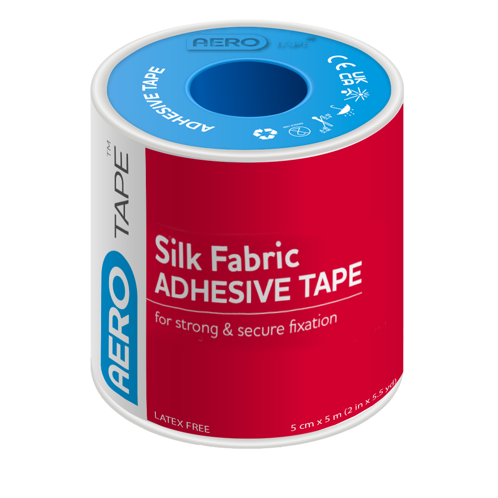 Aerotape Silk Fabric Adhesive Tape 5cm x 5m Pack of 3
