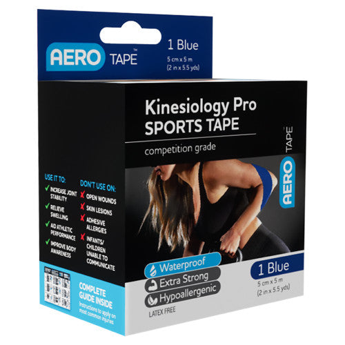 AeroTape Blue Kinesiology Pro Sports Tape 5cm x 5M