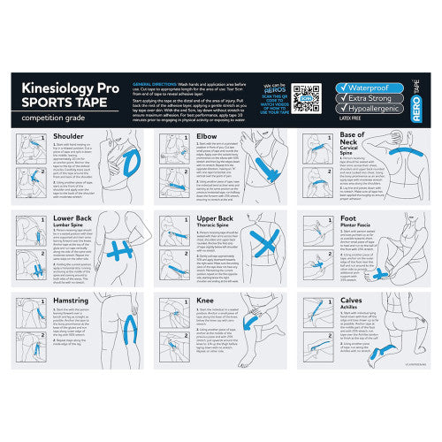 AeroTape Blue Kinesiology Pro Sports Tape 5cm x 5M
