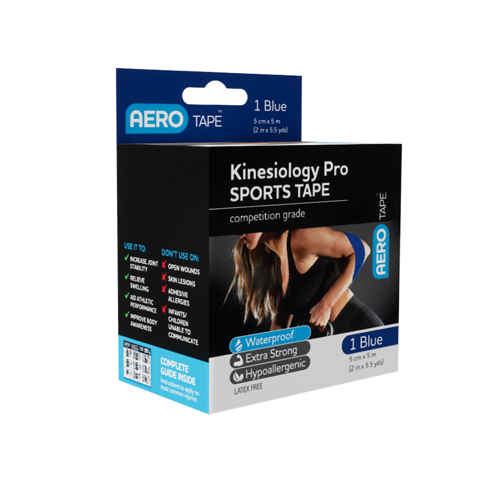 AeroTape Blue Kinesiology Pro Sports Tape 5cm x 5M