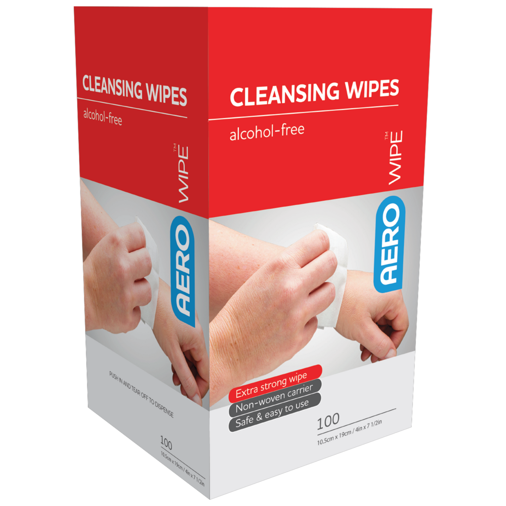 Aerowipe Alcohol-Free Cleansing Wipes Box of 100