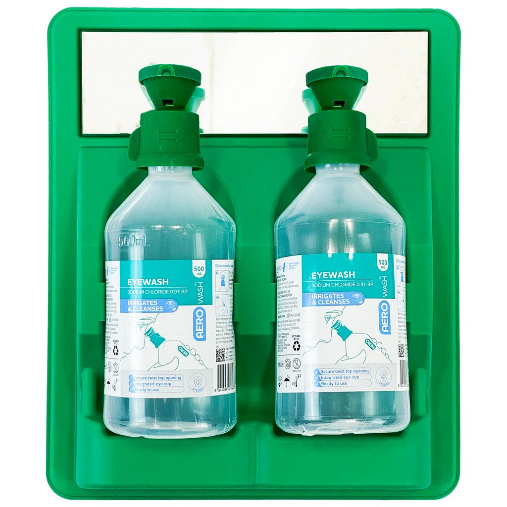 AeroWash Eyewash Station 2 x 500ml Bottles