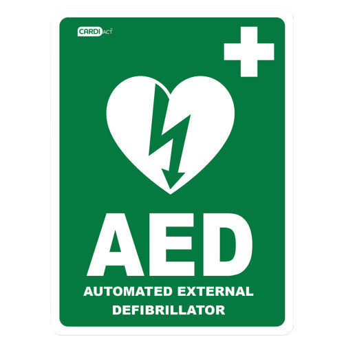 CardiAct Poly AED Sign 22.5 x 30cm