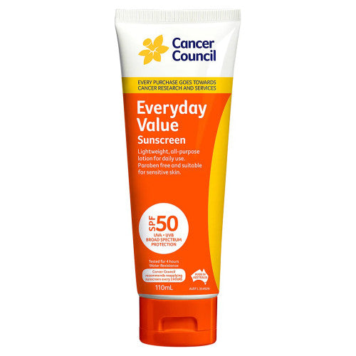 Cancer Council SPF50 Everyday Value Sunscreen Tube 110mL