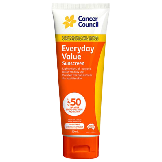 Cancer Council SPF50 Everyday Value Sunscreen Tube 110mL