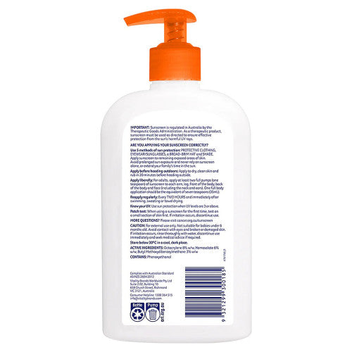 Cancer Council SPF50 Everyday Value Sunscreen Pump 500mL