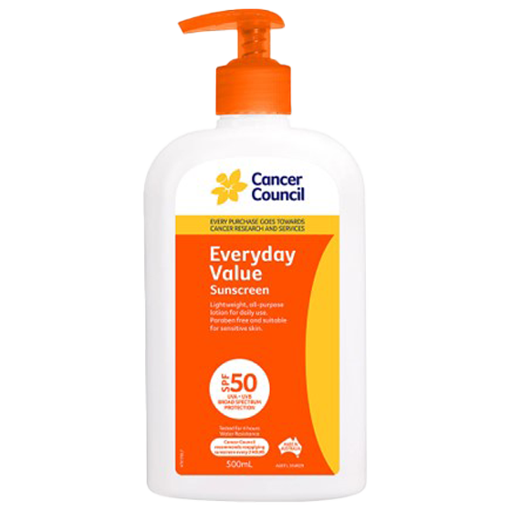 Cancer Council SPF50 Everyday Value Sunscreen Pump 500mL