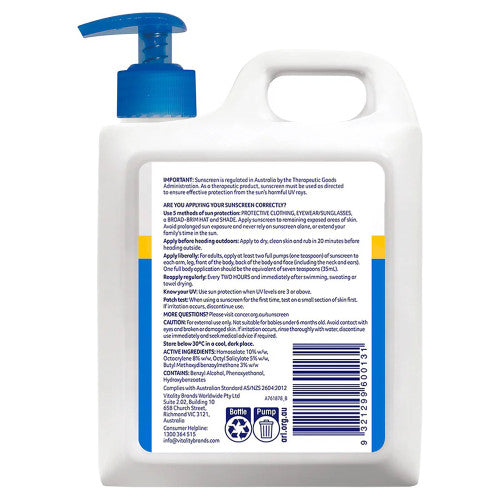 Cancer Council SPF50+ Ultra Sunscreen Pump 1L