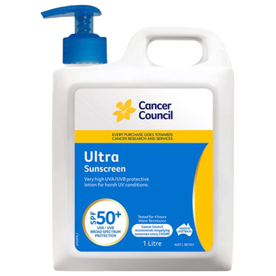 Cancer Council SPF50+ Ultra Sunscreen Pump 1L