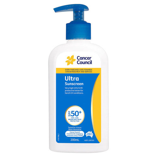 Cancer Council SPF50+ Ultra Sunscreen Pump 200mL
