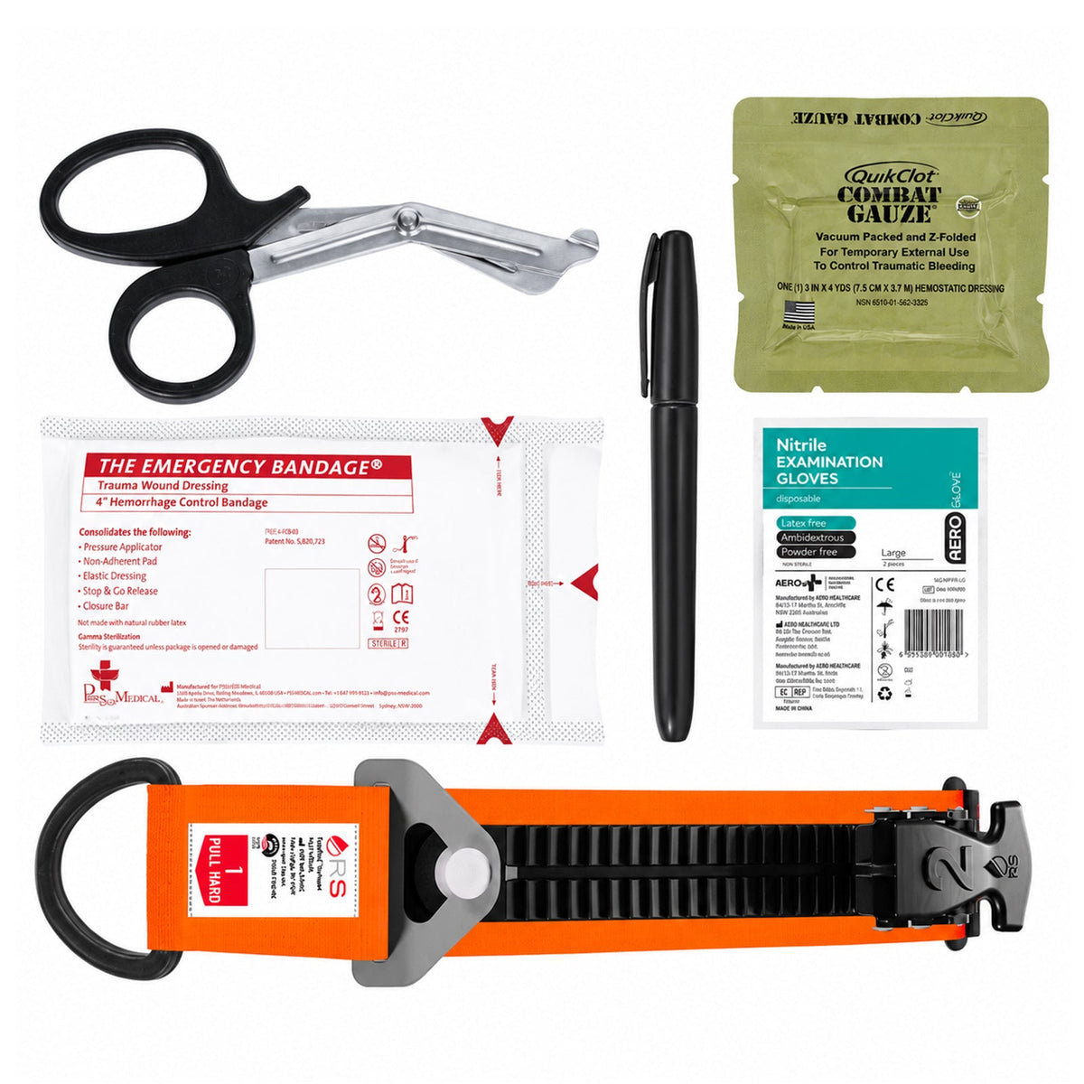 RapidStop Bleed Control Small Pack with QuikClot Combat Gauze