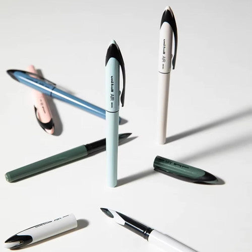 Uni-Ball Air Colour Moss Green Pastel Micro Liquid Ink Rollerball Pen Black Box Of 12