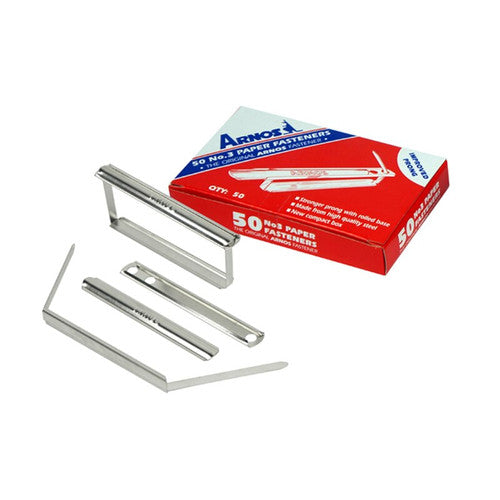 Arnos F207 No.3 Top Only Metal Paper Fasteners Box 50