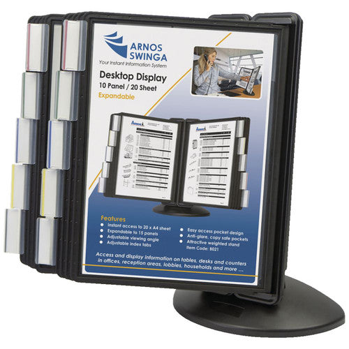 Arnos B021 Swingsign 10 Panel Expandable Desktop Display