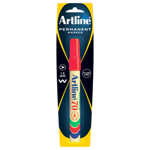 Artline 70 Permanent Marker 1.5mm Bullet Nib Red