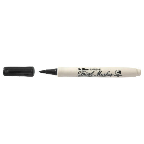 Artline Supreme Brush Marker Black Box of 12