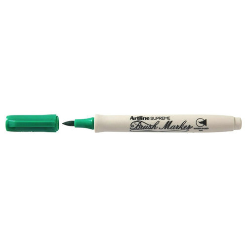 Artline Supreme Brush Marker Green Box of 12