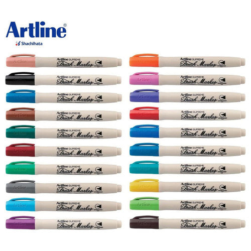 Artline Supreme Brush Marker Green Box of 12