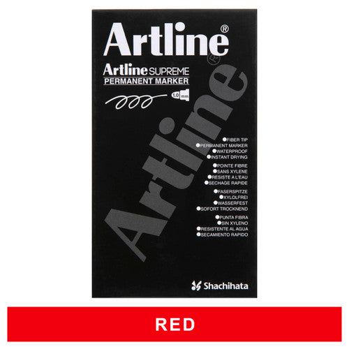 Artline Supreme Permanent Marker Red Box 12