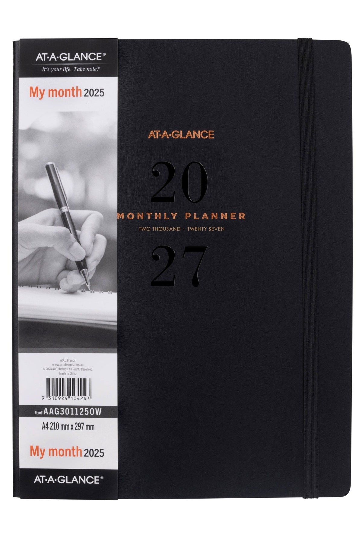 At-A-Glance Signature Diary 2027 A4 Month To View Black