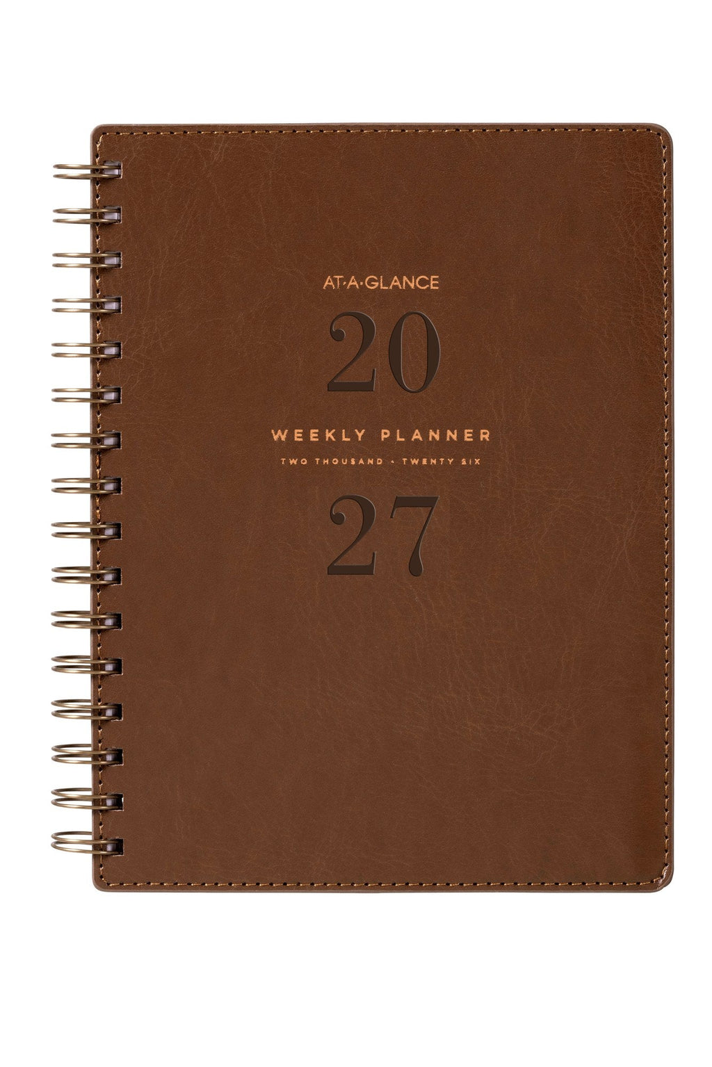 At-A-Glance Signature Diary 2027 A5 Week To View Brown