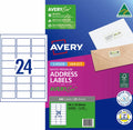 AveryEco Quick Peel Address Labels with Sure Feed L7159 480 Pack 64 x 33.8mm Laser White 24UP