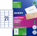 AveryEco Quick Peel Address Labels with Sure Feed L7160 420 Pack 63.5 x 38.1mm Laser White 21UP