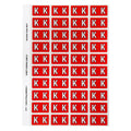 Avery Alphabetical K Side Tab Colour Coding Label 25 x 42mm Red 240 Pack
