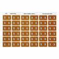 Avery Alphabetical X Side Tab Colour Coding Label 25 x 38mm Mustard 180 Pack