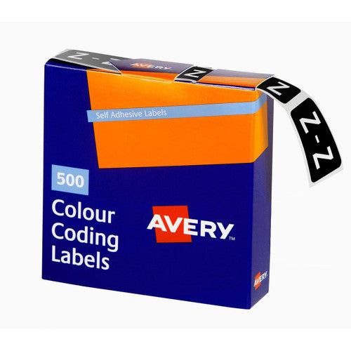 Avery Alphabetical Z Side Tab Colour Coding Label 25 x 38mm Grey 500 Roll
