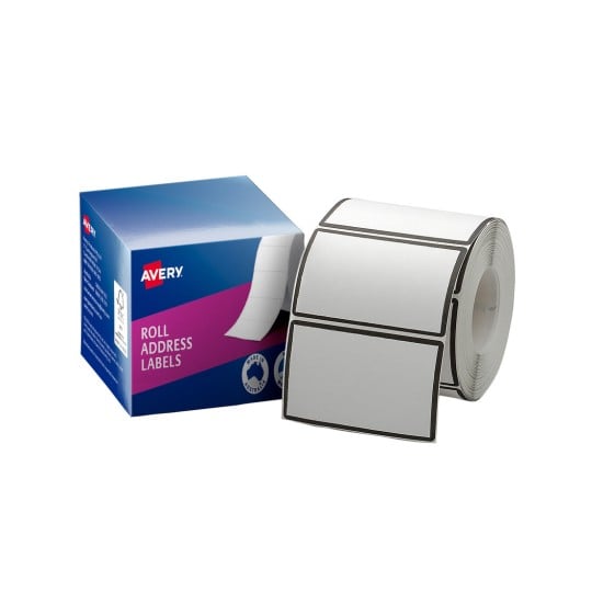 Avery Black Border Roll Address Labels 78 x 48mm 500 per Roll
