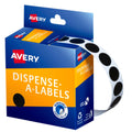 Avery Black Dispenser Labels Circle 14mm 1050 Pack