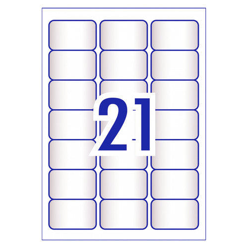 Avery Crystal Clear Address Labels L7560 63.5 x 38.1mm 21UP 210 Labels