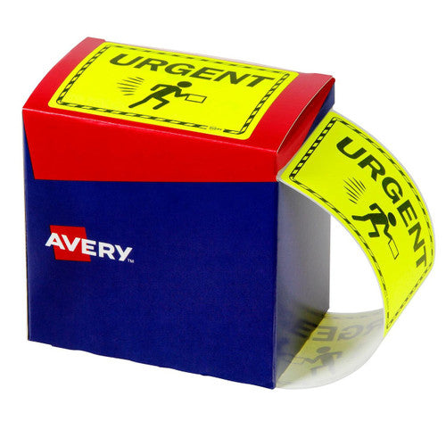 Avery Urgent Shipping Labels Fluoro Yellow 99.6 x 75mm Roll 750