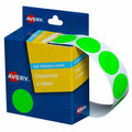 Avery Fluoro Green Circle Dispenser Labels 24mm Removable 350 Pack