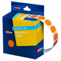 Avery Orange Circle Dispenser Labels 14mm Removable 1050 Pack