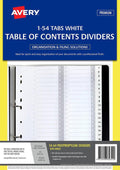 Avery White Polypropylene Index Dividers 1-54 54 Tab