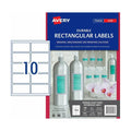 Avery Printable Durable Rectangular Labels L7148 100 Pack 96 x 51mm 10UP