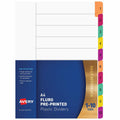 Avery Fluorescent Manilla Index Dividers 1-10 10 Tab