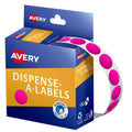 Avery Fluoro Pink Circle Dispenser Labels 14mm Removable 700 Pack