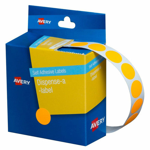 Avery Fluoro Orange Circle Dispenser Labels 14mm Removable 700 Pack
