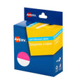 Avery Half Pink and White Circle Dispenser Labels 24mm Removable 300 Pack