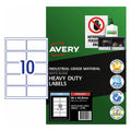 Avery White Heavy Duty Permanent Laser Label 10up 96x50.8mm