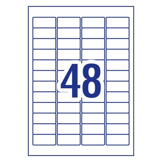 Avery White Heavy Duty Permanent Laser Label 48up 45.7x21.2mm