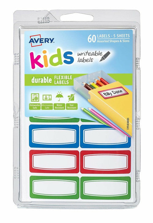 Avery Durable Writeable Labels 44 x 19mm 60 Labels 5 Sheets