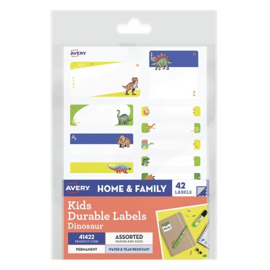 Avery Kids Durable Labels Dinosaur Pack 42