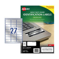 Avery Silver Heavy Duty Labels L6011 63.5 x 29.6mm 27UP 540 Labels