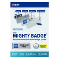 Avery Mighty Badge Silver Name Badge Kit 10 Badges