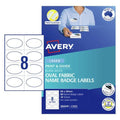 Avery Oval Print and Divide Fabric Name Badge Labels L7433 84 x 50mm 80 Pack